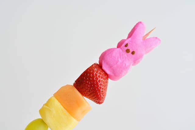 Easter Peeps Fruit Kabobs