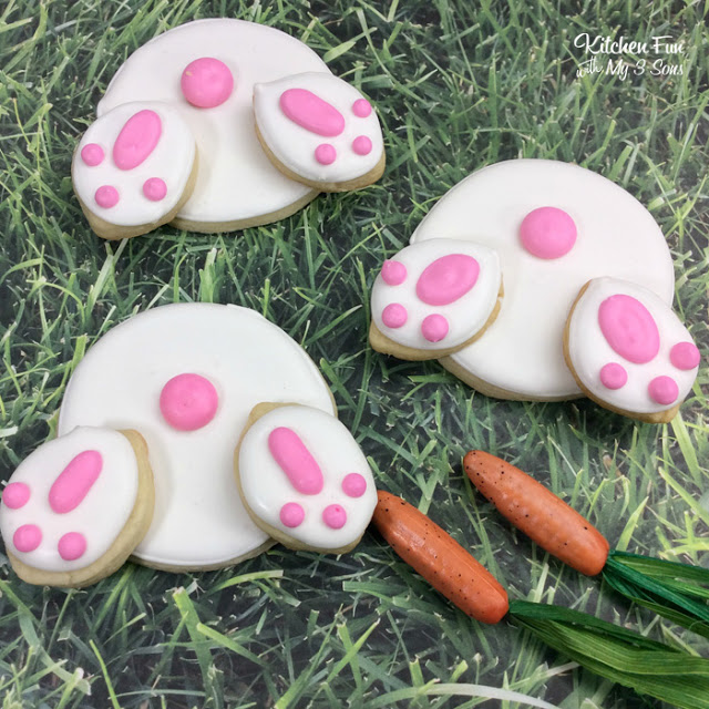 Easter Bunny Butt Cookies with Homemade Royal Icing