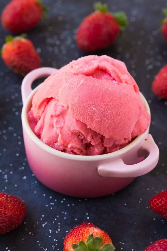Vegan No-Churn Strawberry Ice Cream