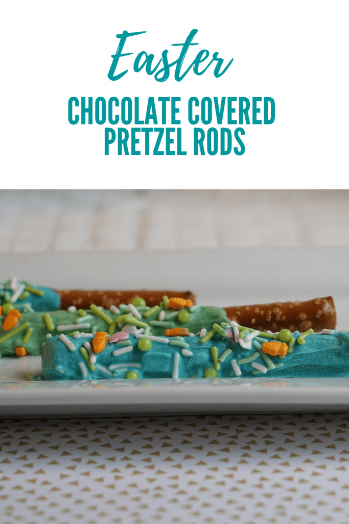 Easter Chocolate Covered Pretzel Rods