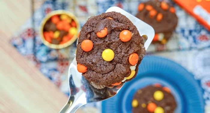 Chocolate Reese Cookies with Icing