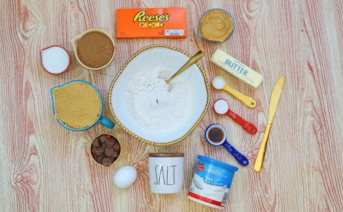 Ingredients for Reeses Cookie Sandwiches