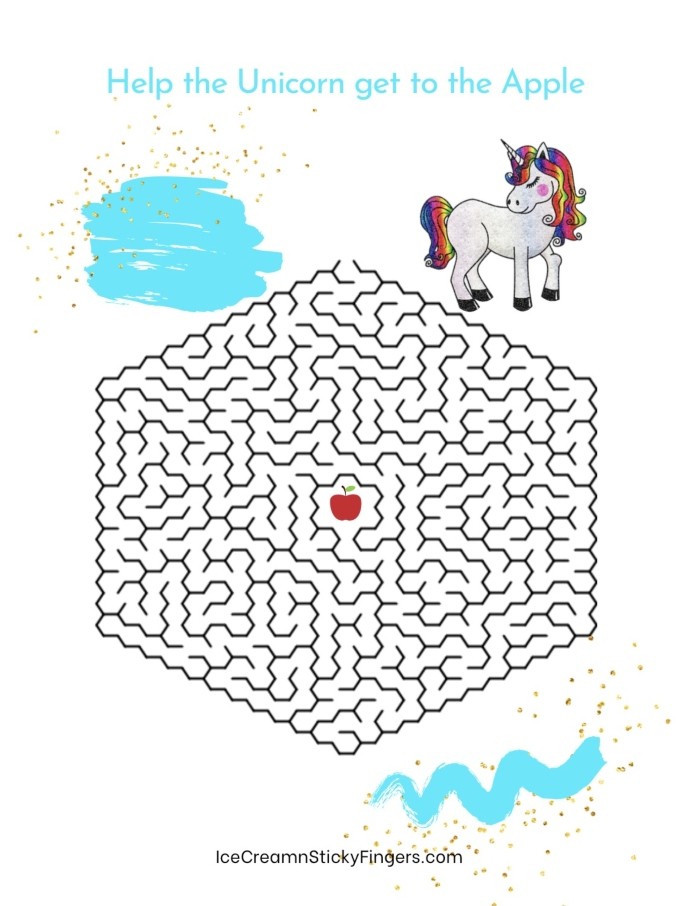 Free Unicorn Maze Activity Sheets