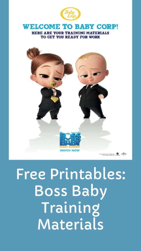 Free Printables Boss Baby Training Materials