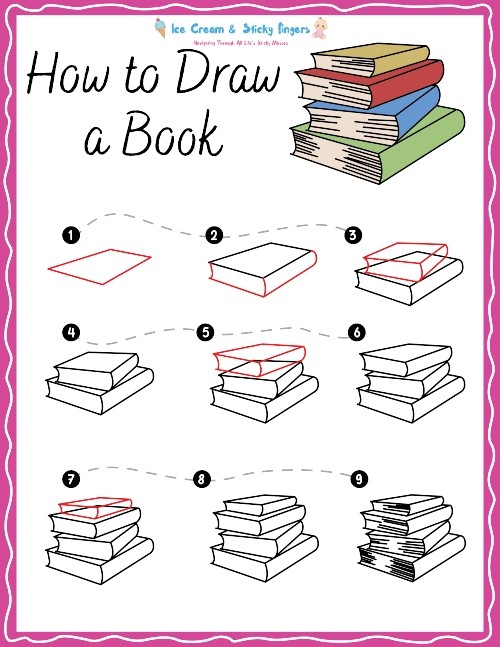 How to Draw School Books - Really Easy Drawing Tutorial