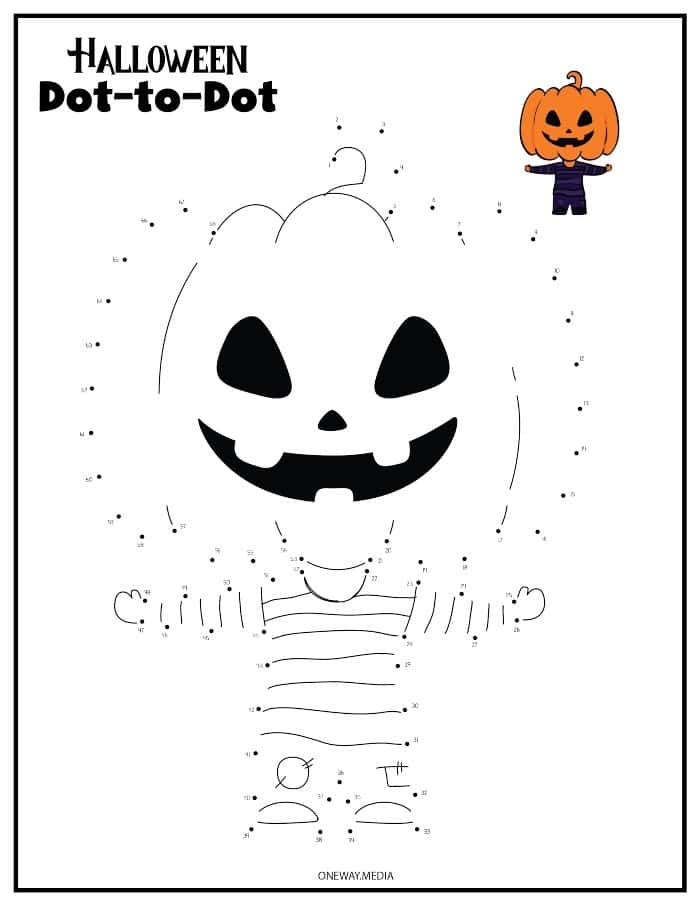 Halloween Pumpkin Dot to Dot Activity Sheets