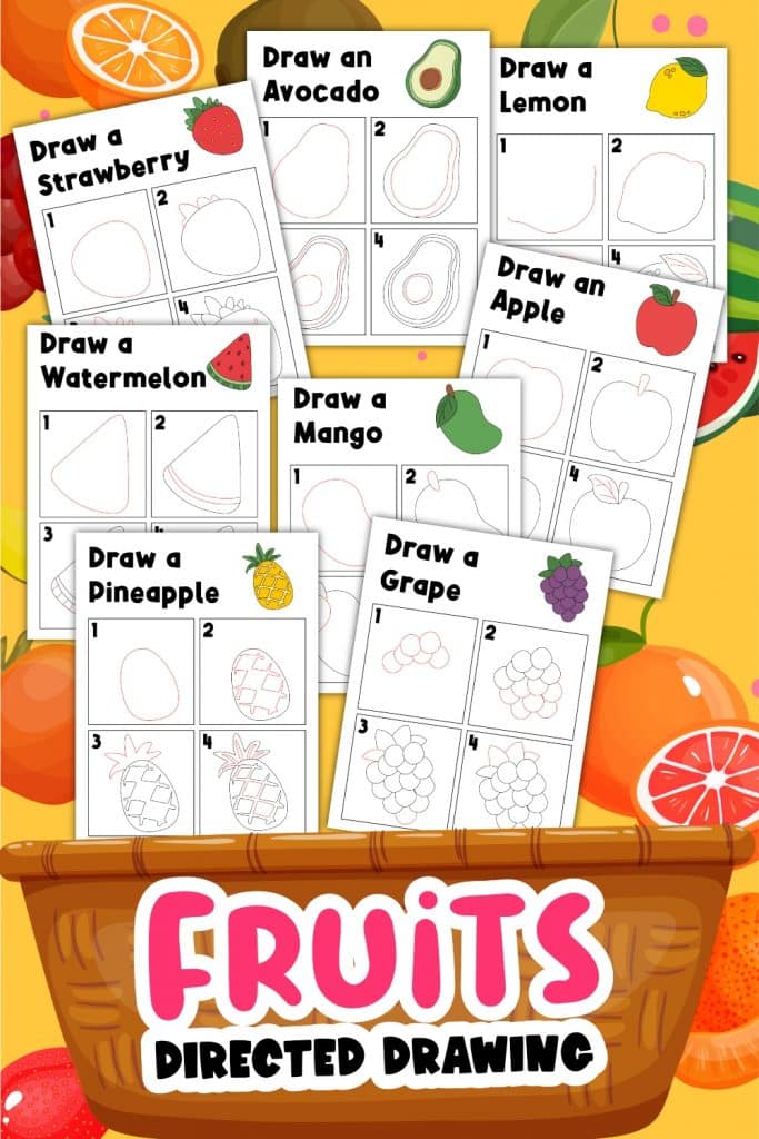 Free Fruit Directed Drawing Printable