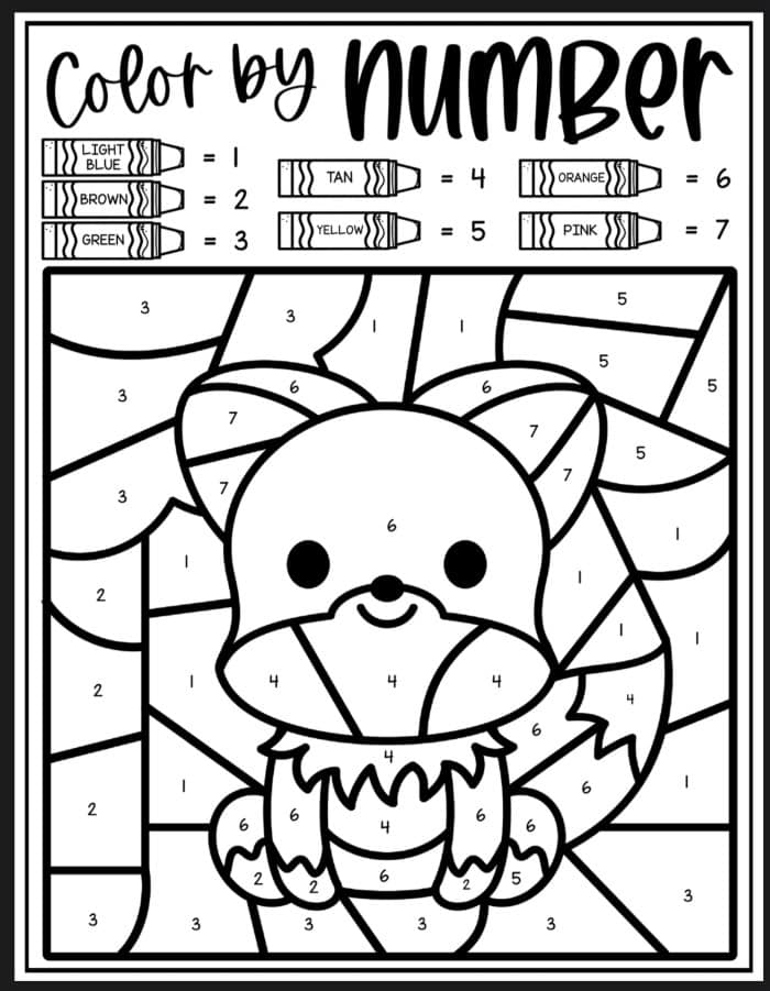 Fish Color By Number Coloring Sheets