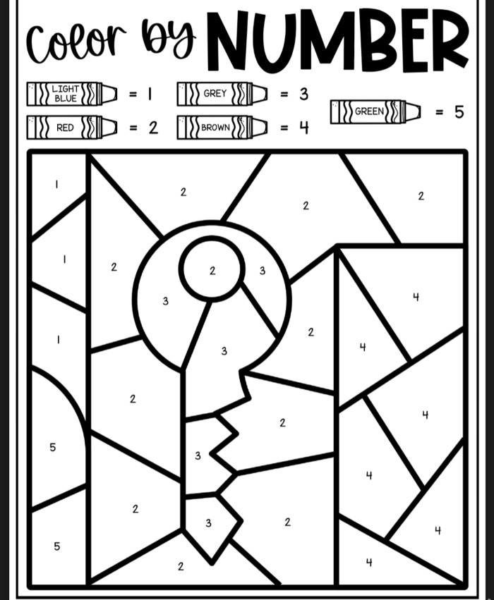 Key Color By Number Coloring Sheets