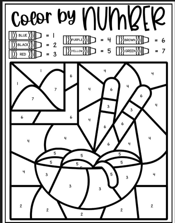 Noodles Color By Number Coloring Sheets