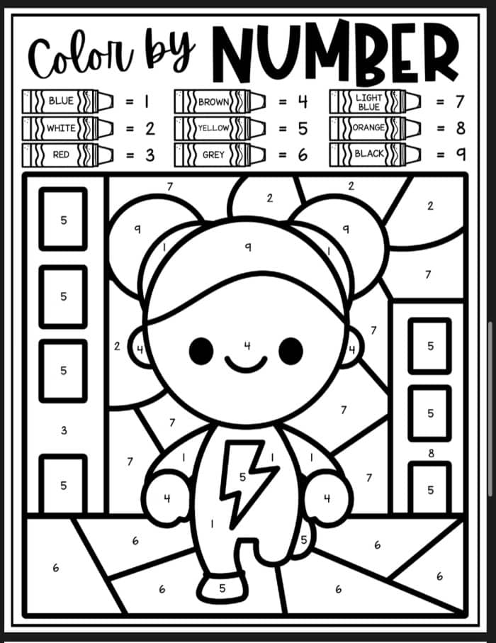 Quick Color by Number Coloring Sheet