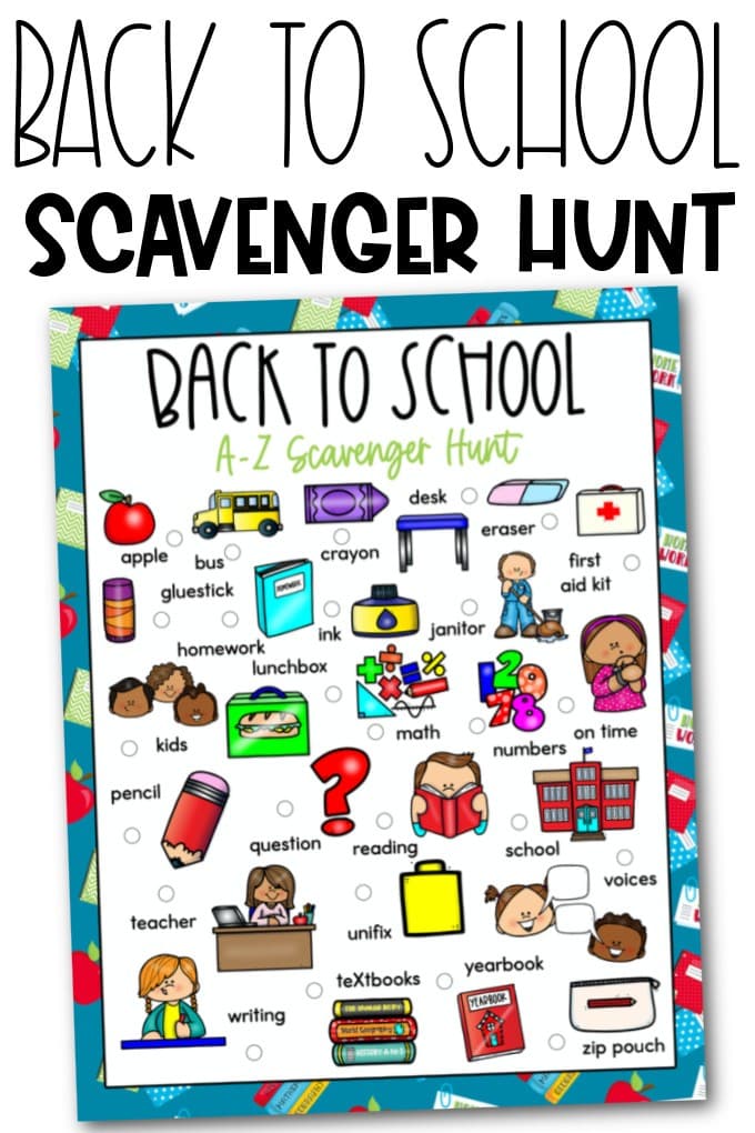 Back to School Scavenger Hunt