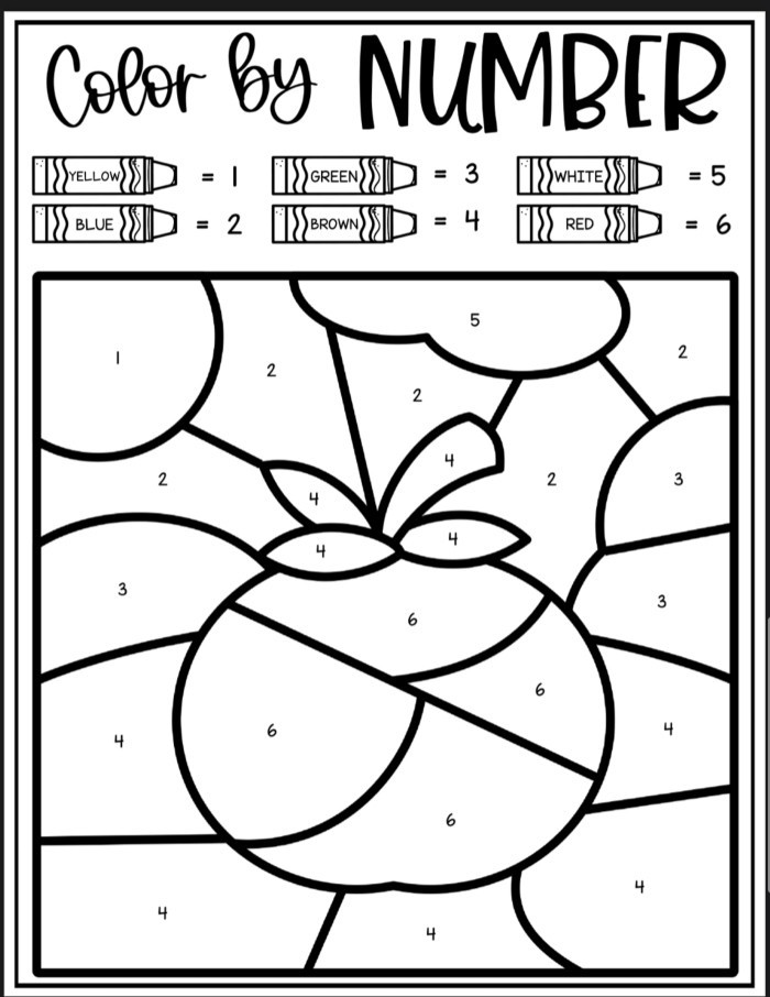 Tomato Color By Number Coloring Sheet