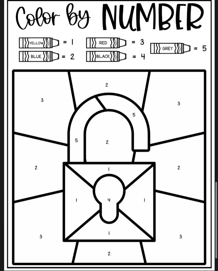 Unlock Color By Number Coloring Sheet