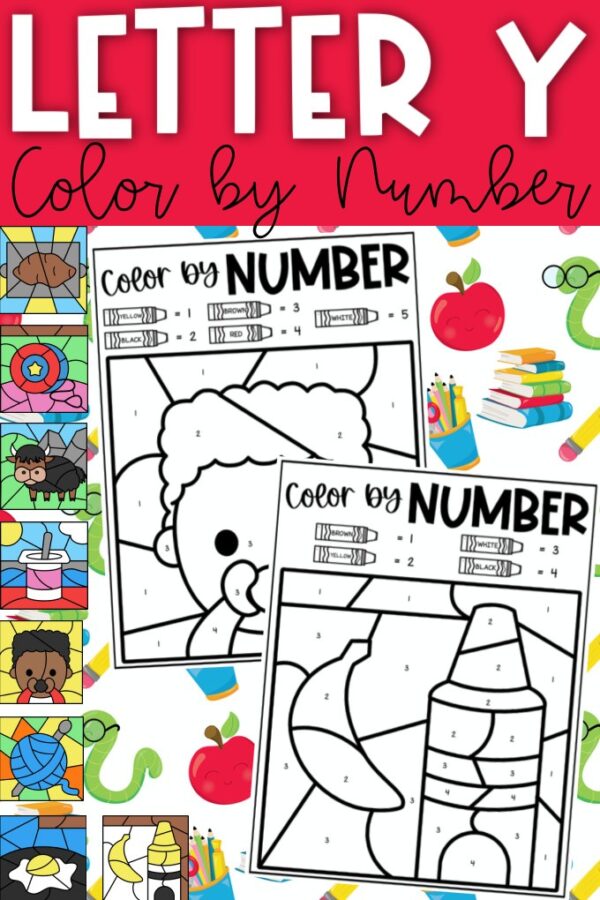 Letter Y Color By Number Coloring Sheets Ice Cream N Sticky Fingers