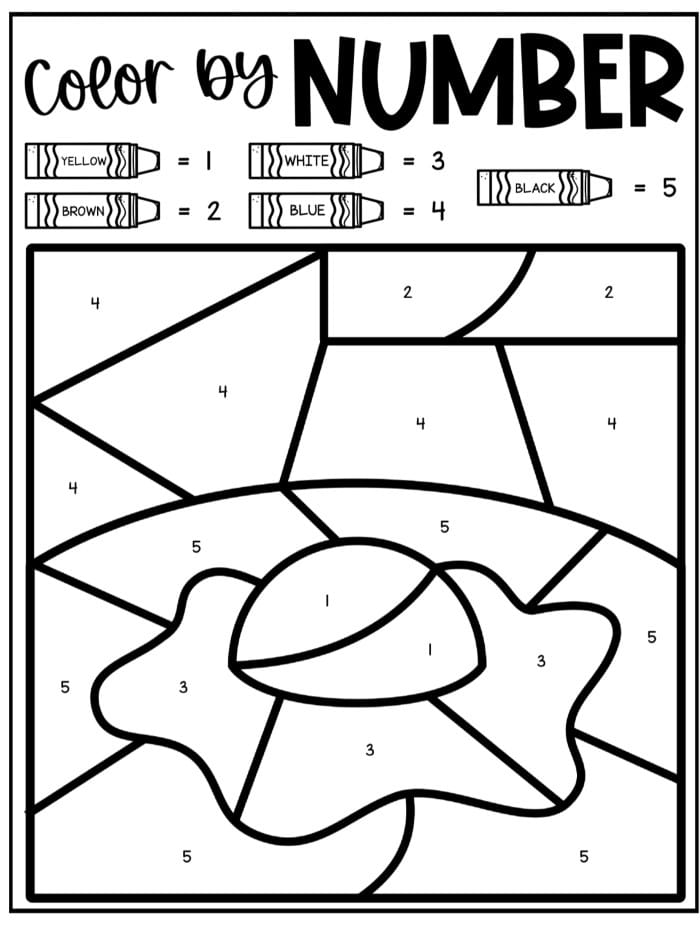 Yolk Color By Number Coloring Sheet
