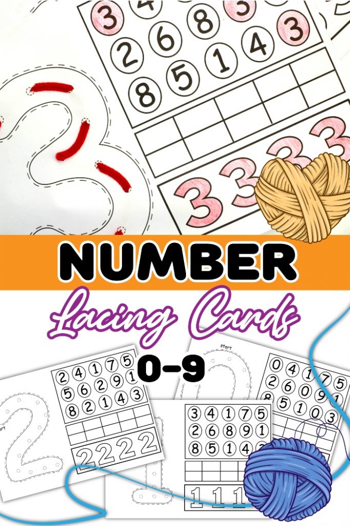 0-9 Number Lacing Cards