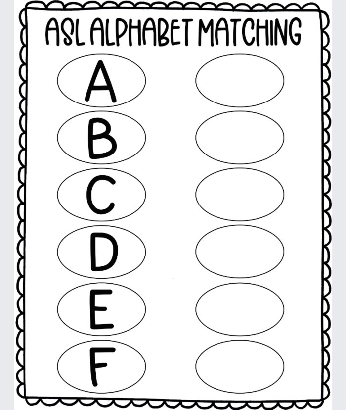 ASL Alphabet Matching Worksheets Ice Cream n Sticky Fingers