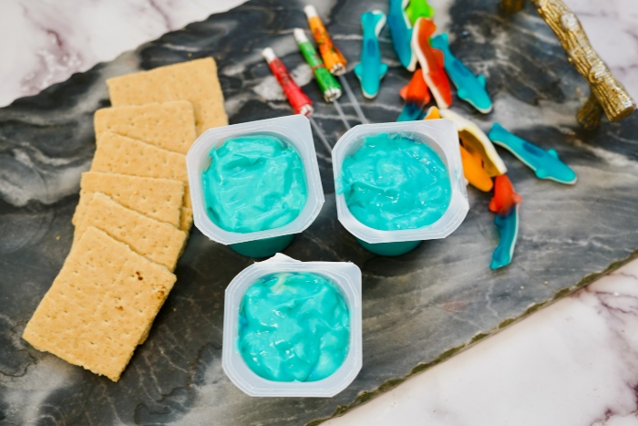 Shark Pudding Cups Directions 3