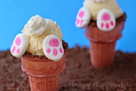Easter Bunny Butt Ice Cream Cones
