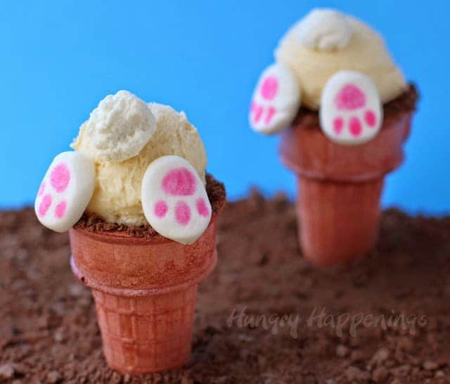Easter Bunny Butt Ice Cream Cones