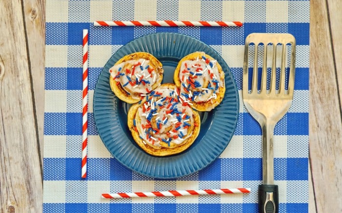 Mickey Mouse Red White Blue Cinnamon Rolls