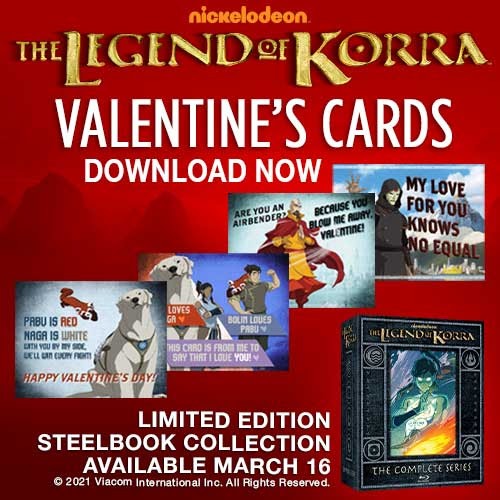 Free Printable Valentine's Day Cards The Legend of Korra.