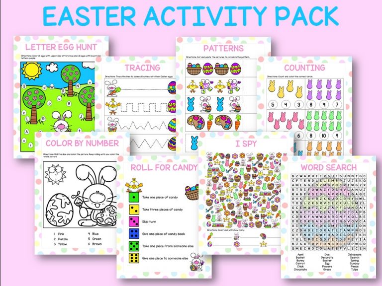 Free Printable Easter Activity Pack For Kids - Ice Cream N Sticky Fingers