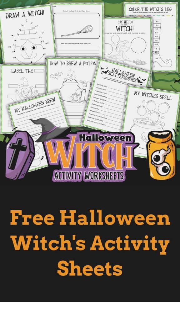 Free Halloween Witch's Activity Sheets