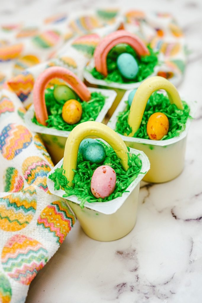 Easter Basket Pudding Cups for Kids - Ice Cream n Sticky Fingers