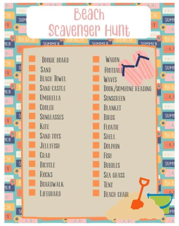 Free Beach Scavenger Hunt Printable - Ice Cream n Sticky Fingers