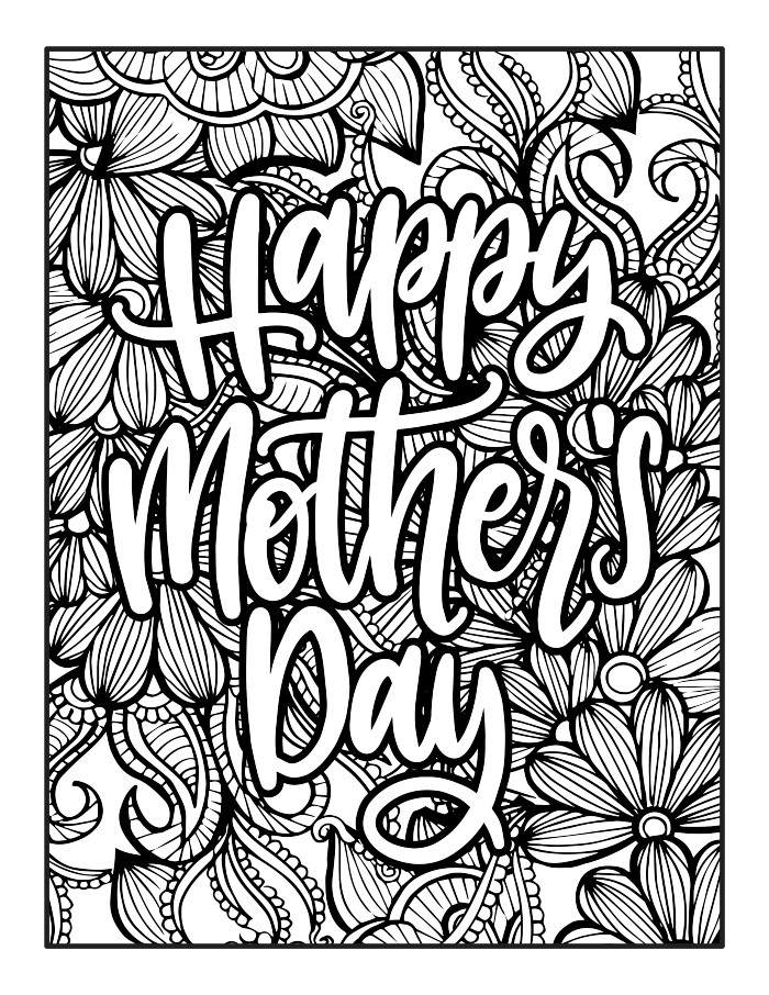 Happy Mother's Day Coloring Sheet