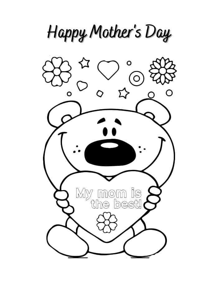 Teddy Bear Mother's Day Printable