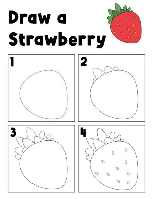 Free Fruit Directed Drawing Printable Ice Cream n Sticky Fingers