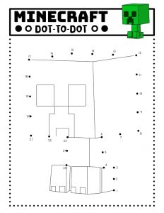 Free Minecraft Dot to Dot Printables - Ice Cream n Sticky Fingers