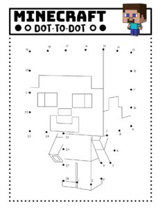 Free Minecraft Dot to Dot Printables - Ice Cream n Sticky Fingers