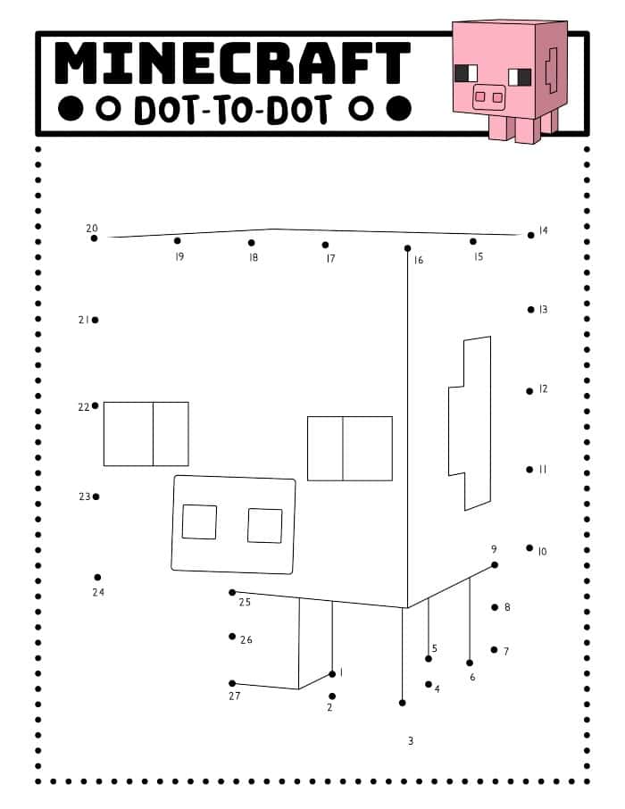 Free Minecraft Dot to Dot Printables