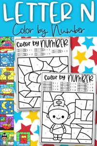 Letter N Color By Number Coloring Sheets  Ice Cream n Sticky Fingers