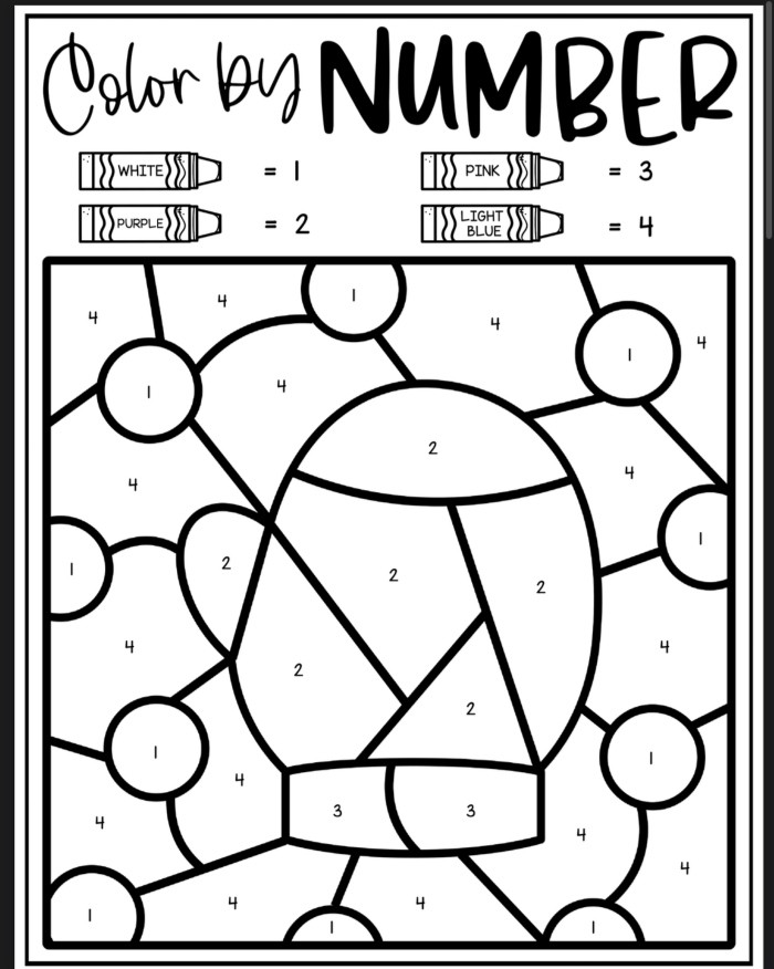 Mitten Color By Number Coloring Sheets