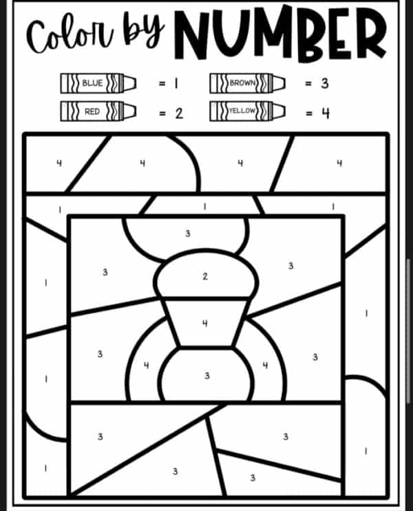 Letter r color by number coloring sheets ice cream n sticky fingers