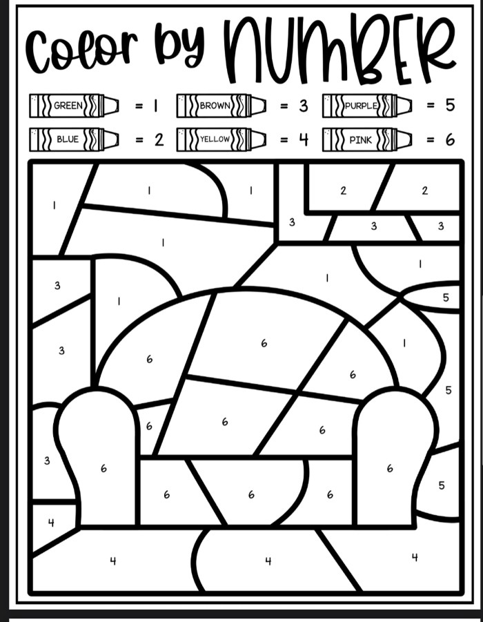 Sofa Color By Number Coloring Sheet