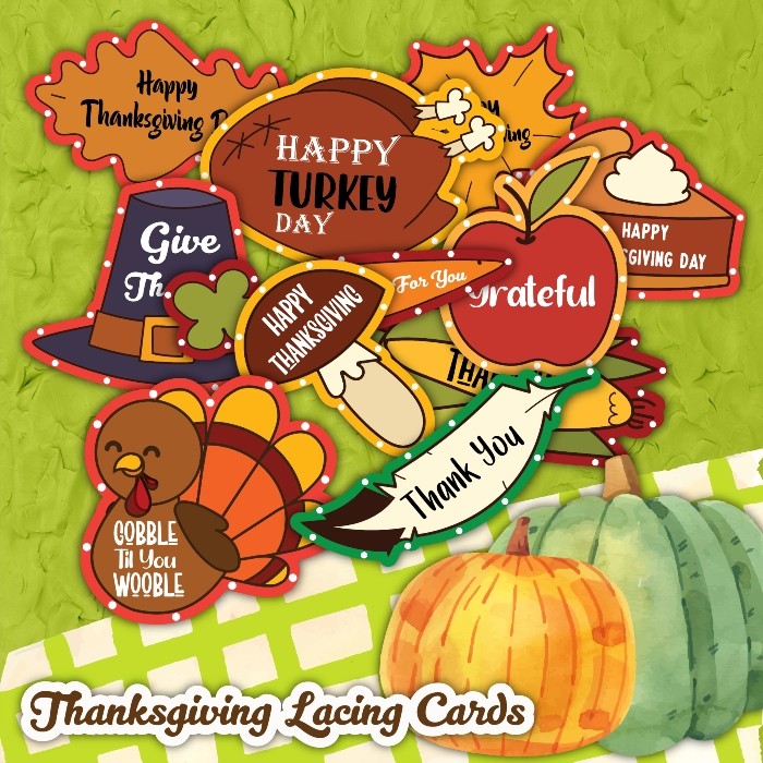 Free Thanksgiving Lacing Cards