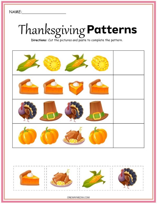 Free Thanksgiving Activity Set For Kids - Ice Cream N Sticky Fingers