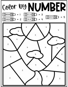 Letter V Color by Number Coloring Sheets