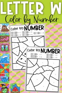 Coloring Group W Letter W Color by Number Coloring Sheets - Ice Cream n Sticky Fingers