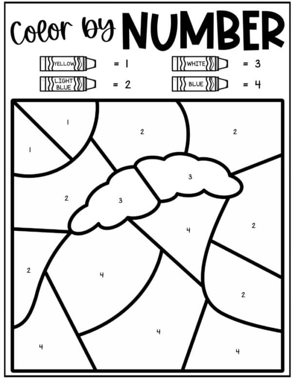 Letter W Color by Number Coloring Sheets - Ice Cream n Sticky Fingers