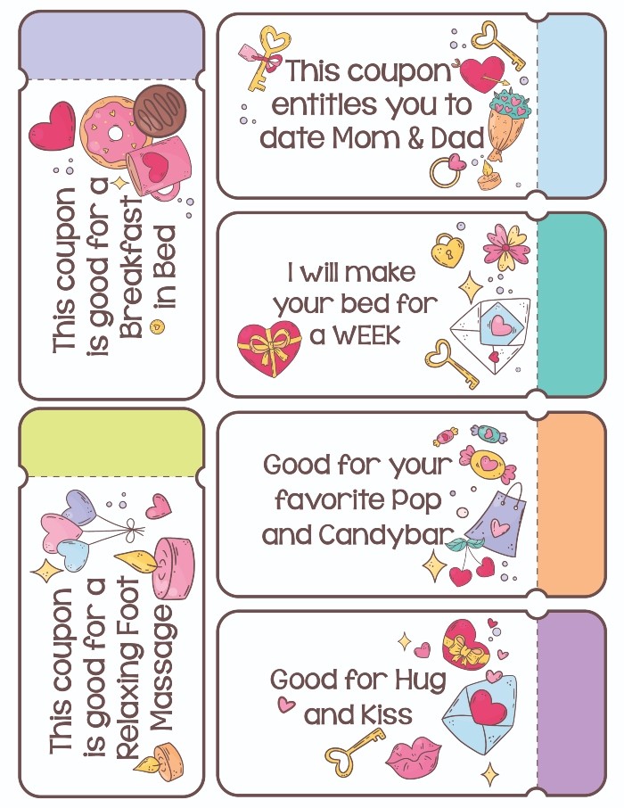 Valentine's Day Coupons for Kids Page 2