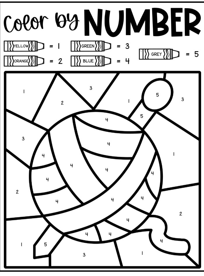Yarn Color By Number Coloring Sheet