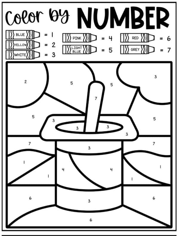 Letter Y Color by Number Coloring Sheets - Ice Cream n Sticky Fingers