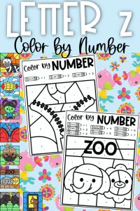 Letter Z Color by Number Coloring Sheets - Ice Cream n Sticky Fingers